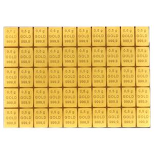 50 x 0,5g Gold CombiBars, various manufacturers